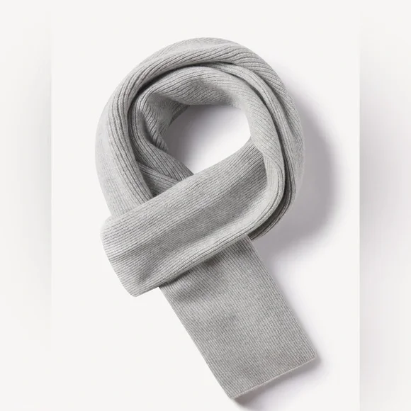 Buck Mason Idyllwild Cashmere Rib Scarf in Grey, OSFM - Picture 3 of 8